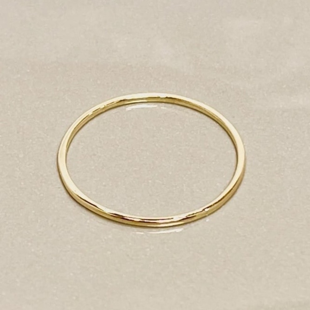 14K Gold 1MM Thin Wedding Engagement Promise Stacking Ring Band - Picture 3 of 7